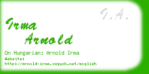 irma arnold business card